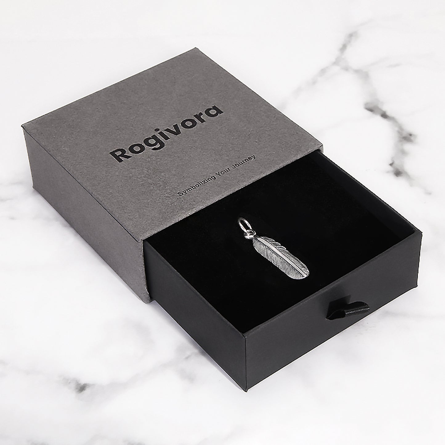 925 Sterling Silver Simple Retro Feather Pendant Leaf Shaped Large Bail Opening Women Men Fashion Delicate Dainty Jewelry