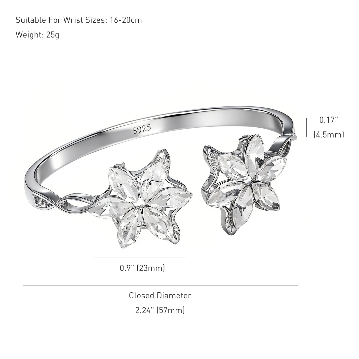 925 Sterling Silver Arwen Bracelet – Romantic Valentine’s Day Gift for Her, LOTR Elven Bangle Jewelry