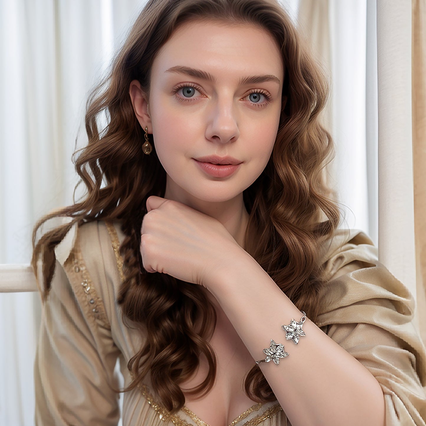 925 Sterling Silver Arwen Bracelet – Romantic Valentine’s Day Gift for Her, LOTR Elven Bangle Jewelry