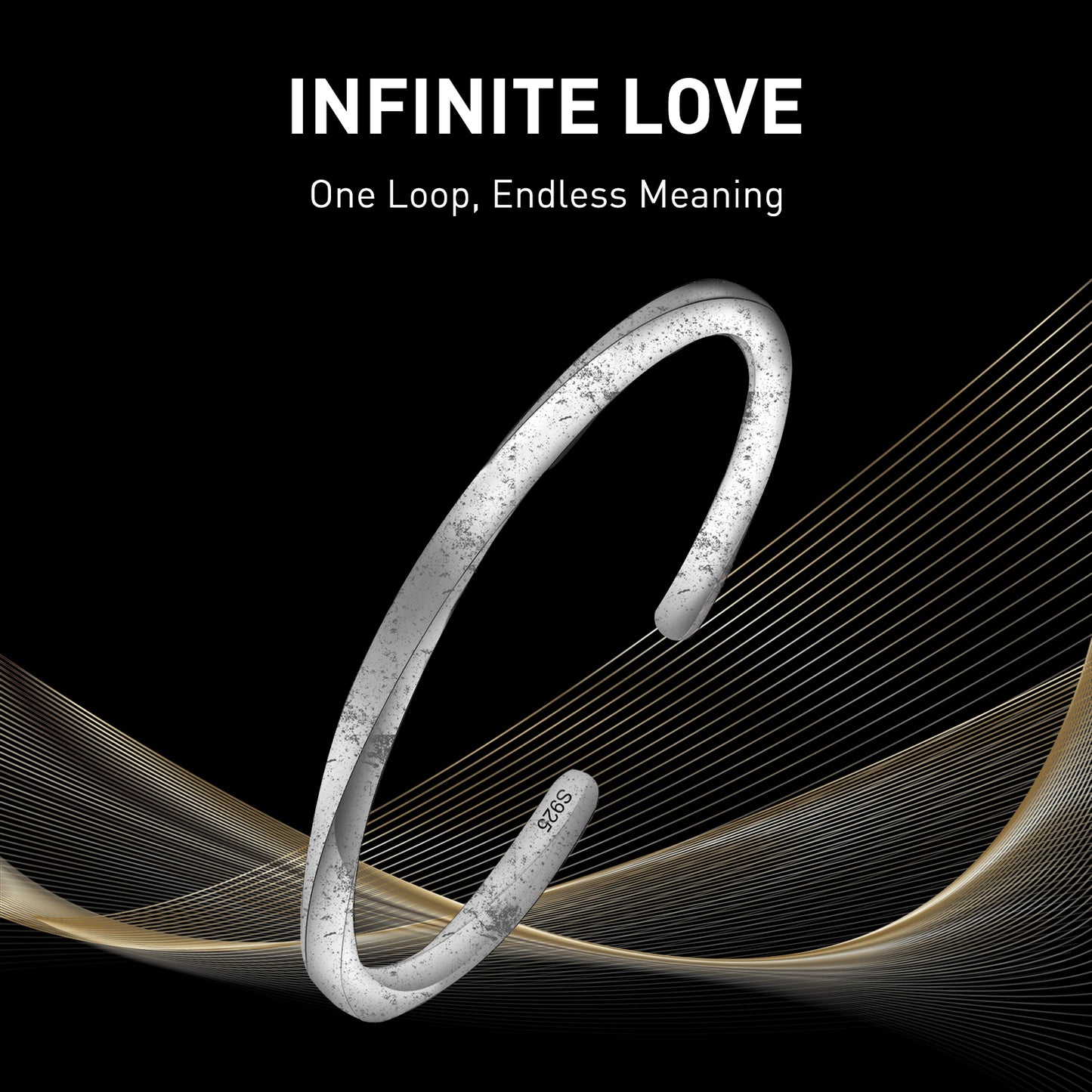 925 Sterling Silver Twisted Cuff Bracelet, Adjustable Open Cuff Bangle, Mobius-Style, Minimalist, Unisex Jewelry