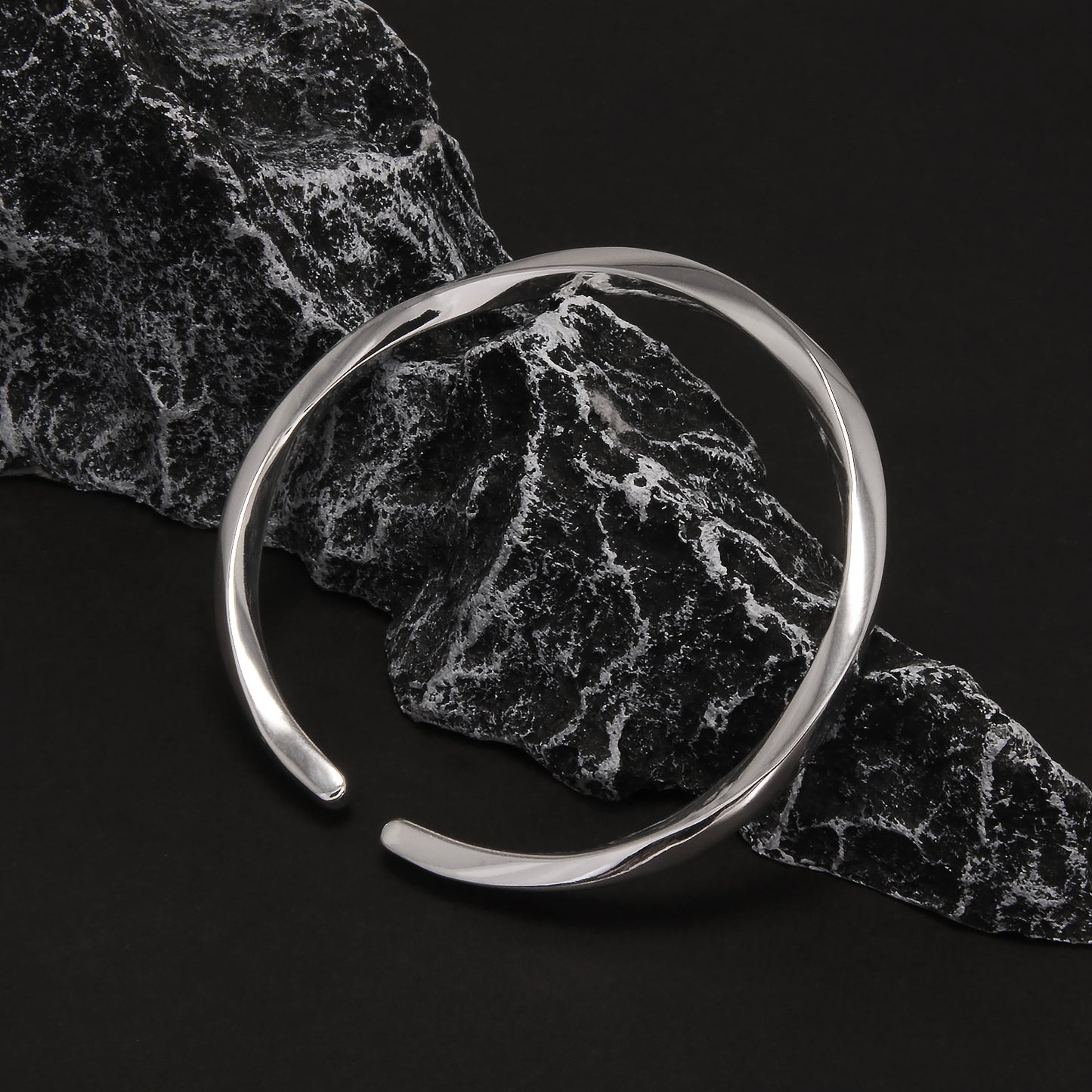 925 Sterling Silver Twisted Cuff Bracelet, Adjustable Open Cuff Bangle, Mobius-Style, Minimalist, Unisex Jewelry