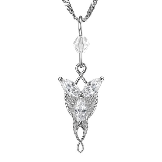 925 Sterling Silver Arwen Necklace, Small Evenstar Pendant, Lord of the Rings Jewelry Gift for Women
