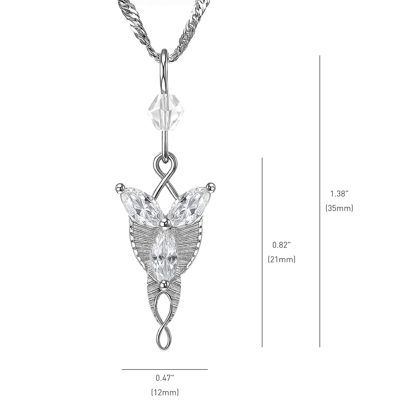 925 Sterling Silver Arwen Necklace, Small Evenstar Pendant, Lord of the Rings Jewelry Gift for Women