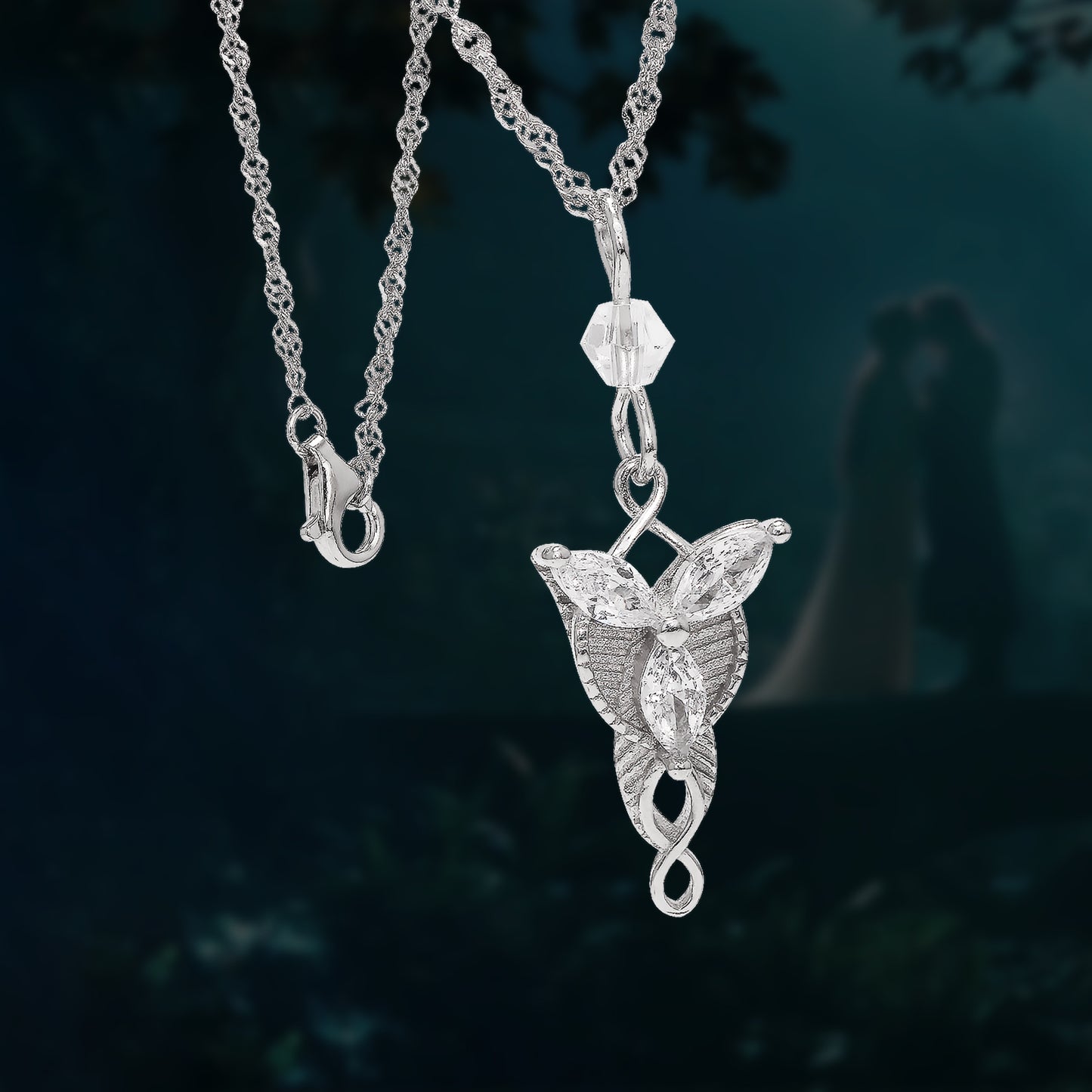 925 Sterling Silver Arwen Necklace, Small Evenstar Pendant, Lord of the Rings Jewelry Gift for Women